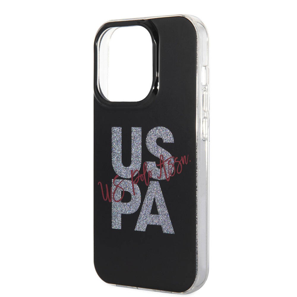 iPhone 15 Pro Kılıf U.S. Polo Assn. Orjinal Lisanslı Simli Parlak Alfabe Tasarım Kılıf