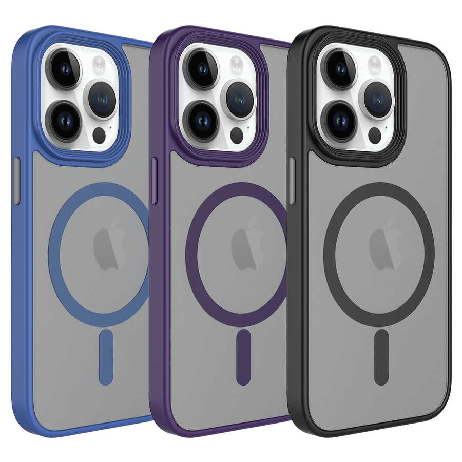 Zore Flet Magsafe Mat Arka Yüzey Kalın Kenarlı Kamera Çıkıntılı Premium Kılıf