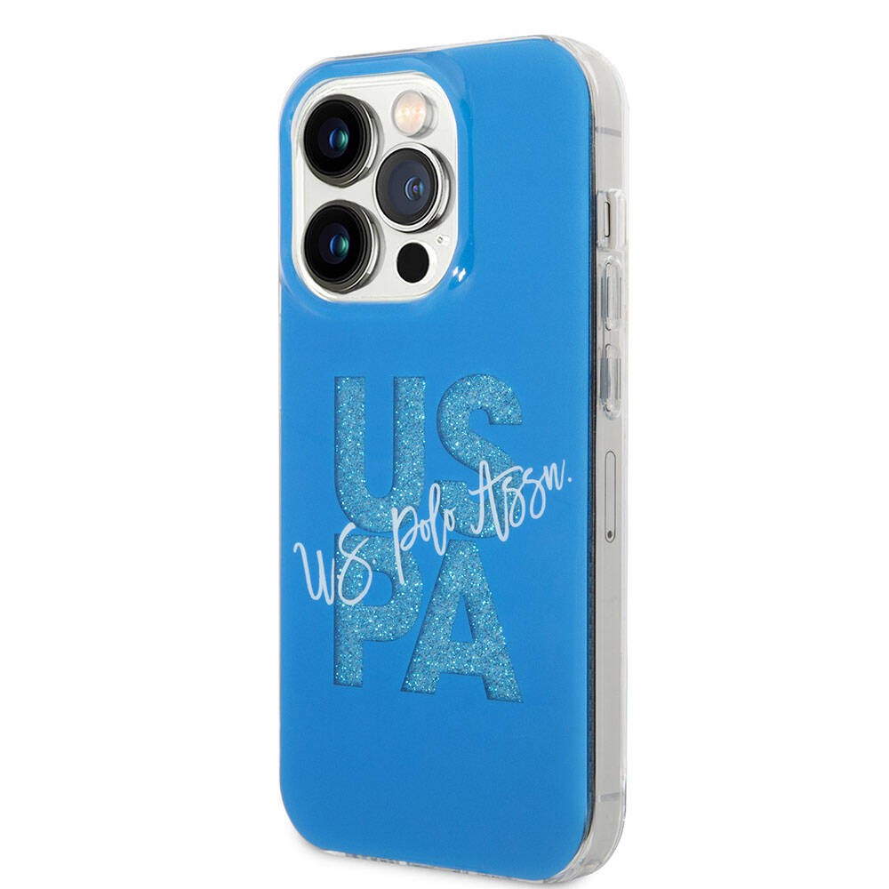 iPhone 15 Pro Kılıf U.S. Polo Assn. Orjinal Lisanslı Simli Parlak Alfabe Tasarım Kılıf