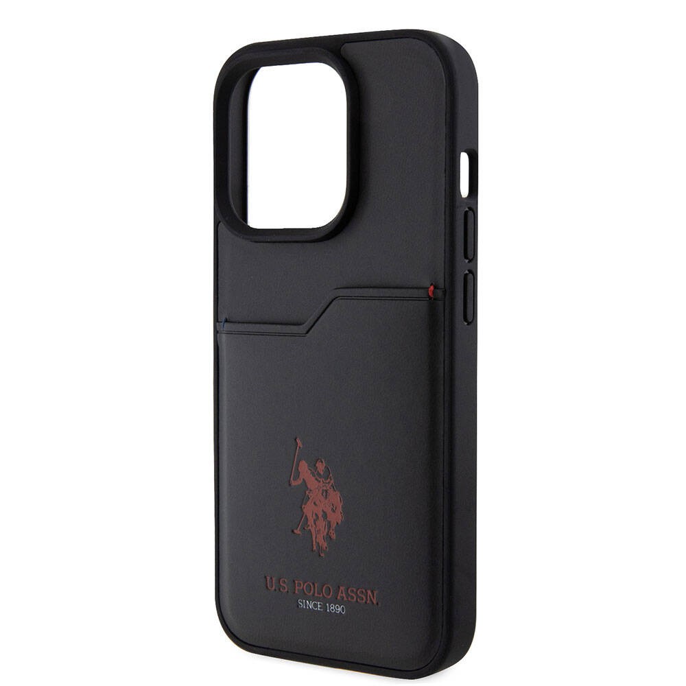iPhone 15 Pro Kılıf U.S. Polo Assn. Orjinal Lisanslı Baskı Logolu PU Kartlıklı Kılıf