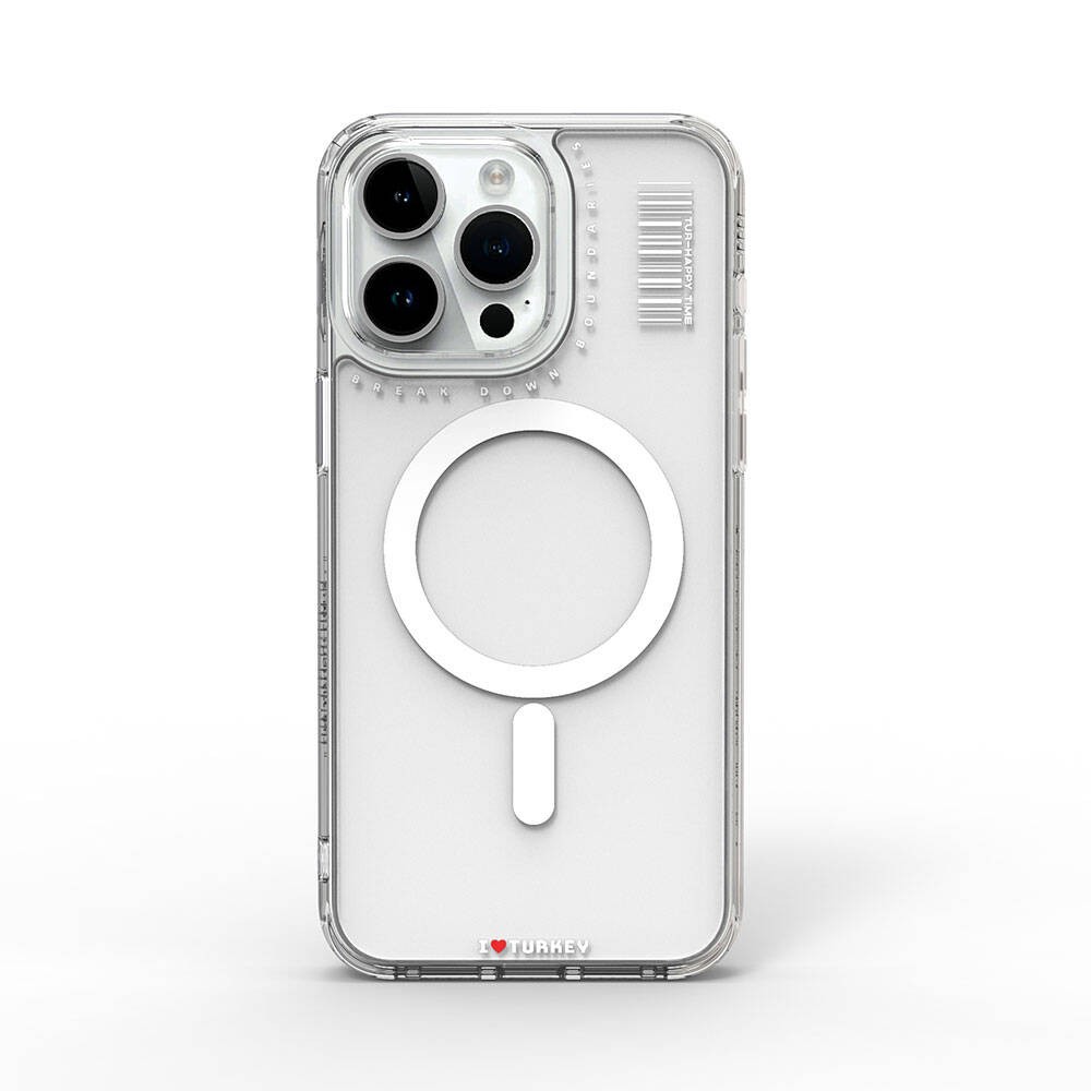 iPhone 15 Pro Kılıf Magsafe Şarj Özellikli Şeffaf Transparan Wiwu Turkey D Serisi Kılıf