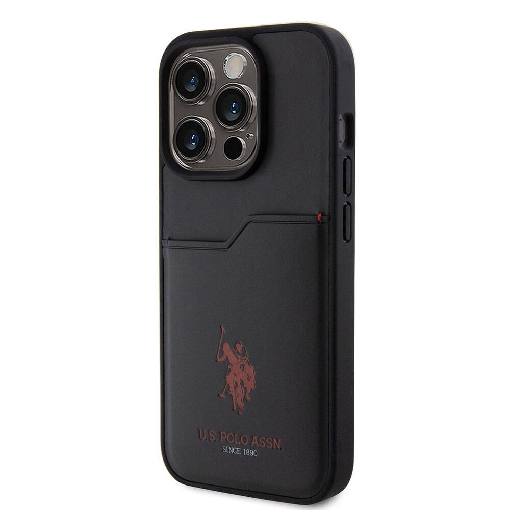 iPhone 15 Pro Kılıf U.S. Polo Assn. Orjinal Lisanslı Baskı Logolu PU Kartlıklı Kılıf