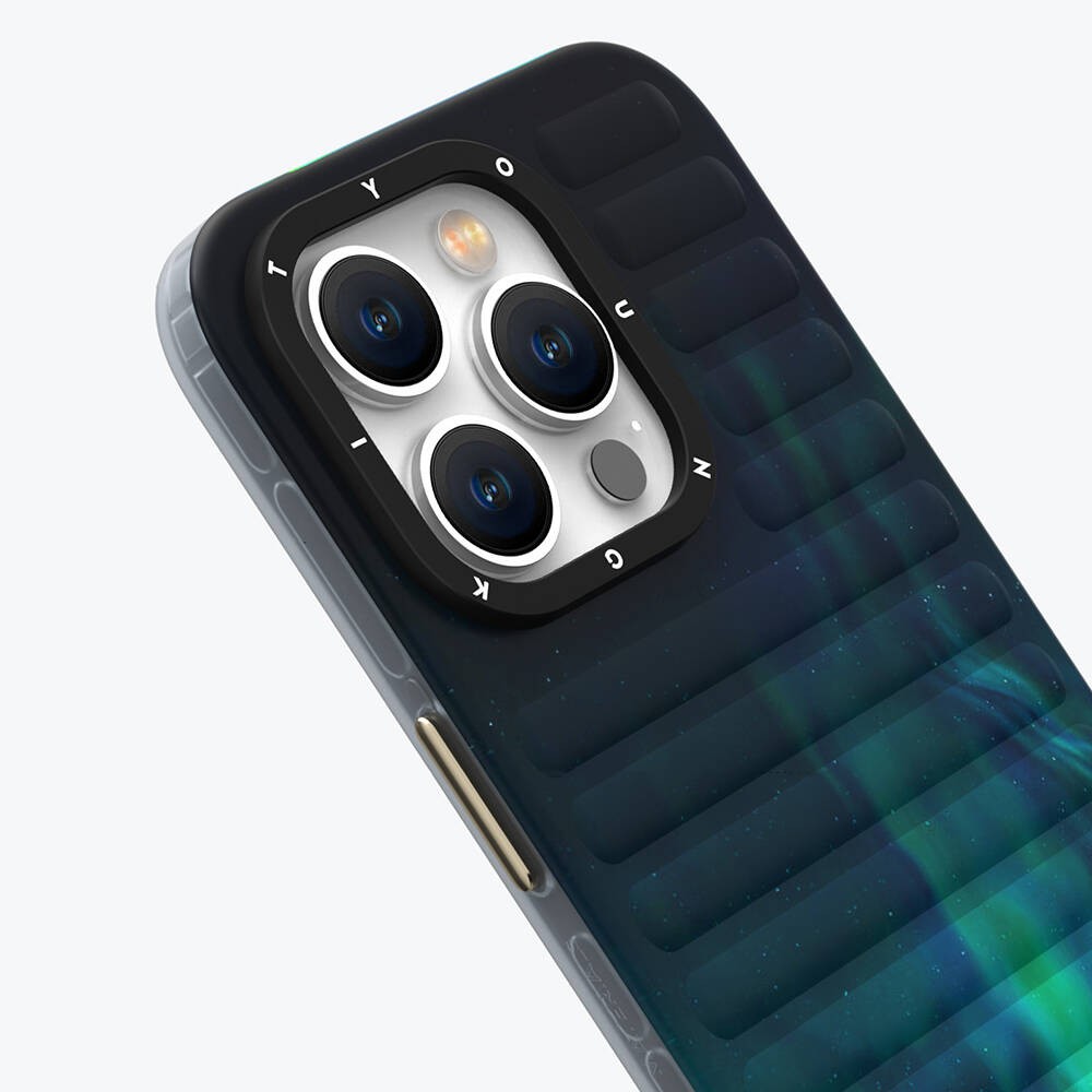 iPhone 15 Kılıf Kuzey Işıkları Desenli Youngkit Aurora Serisi Kılıf