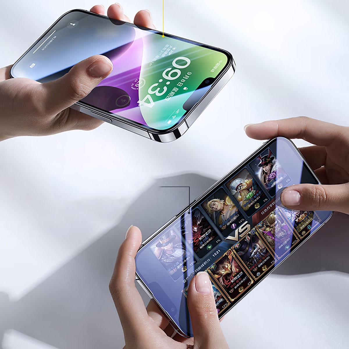 iPhone 14 Pro Max Wiwu CZ-003 Mavi Işık Teknolojili Hidrofobik ve Oleofobik Parlama Önleyici Cam Ekran Koruyucu