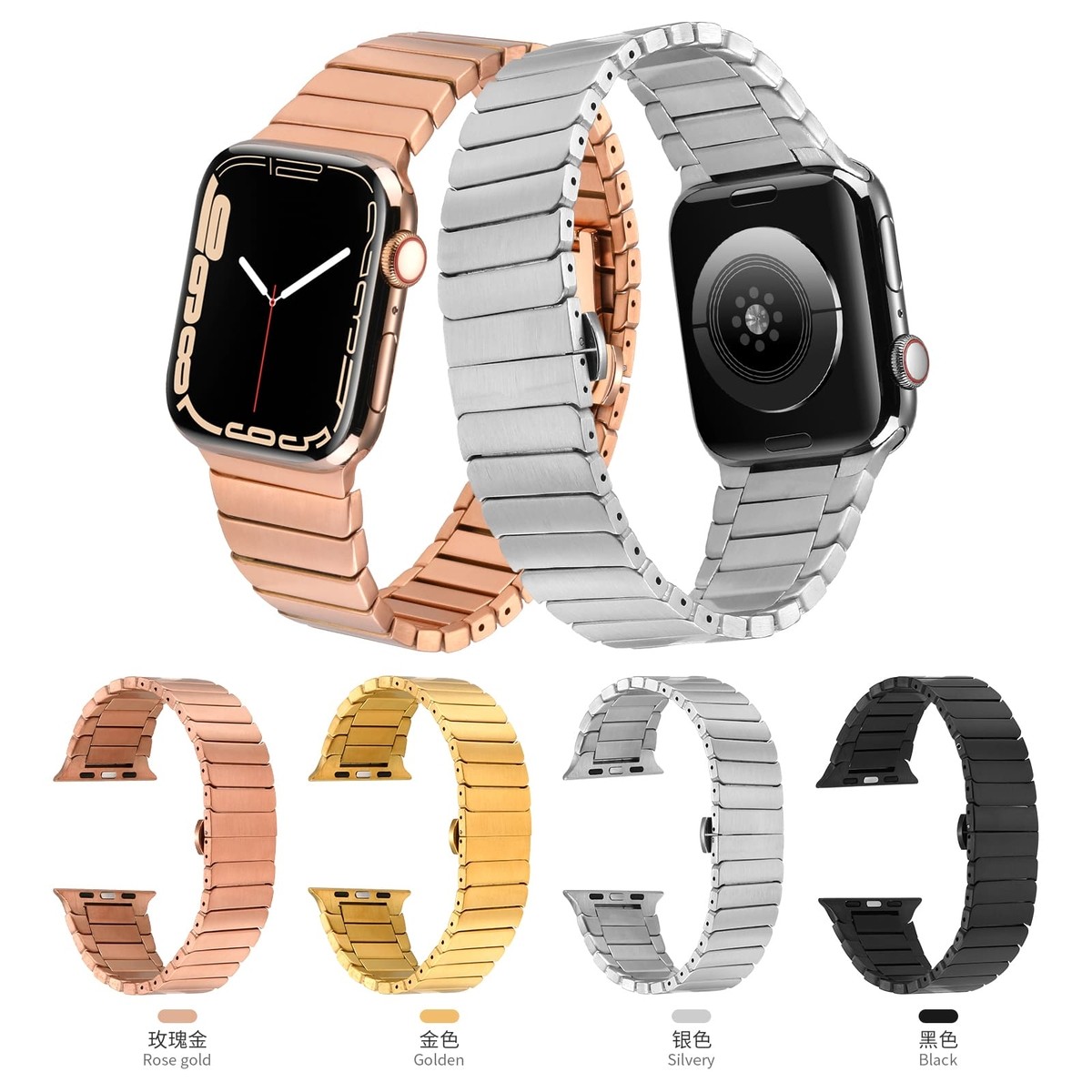 Apple Watch Uyumlu Baklalı Metal Premium Kordon (KRD-79)