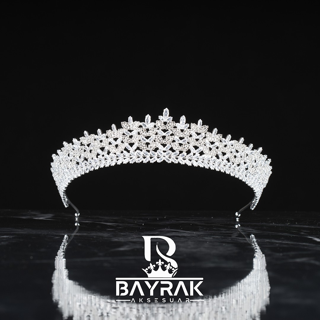 LİA -800- / Zircon Stone Bridal Tiara