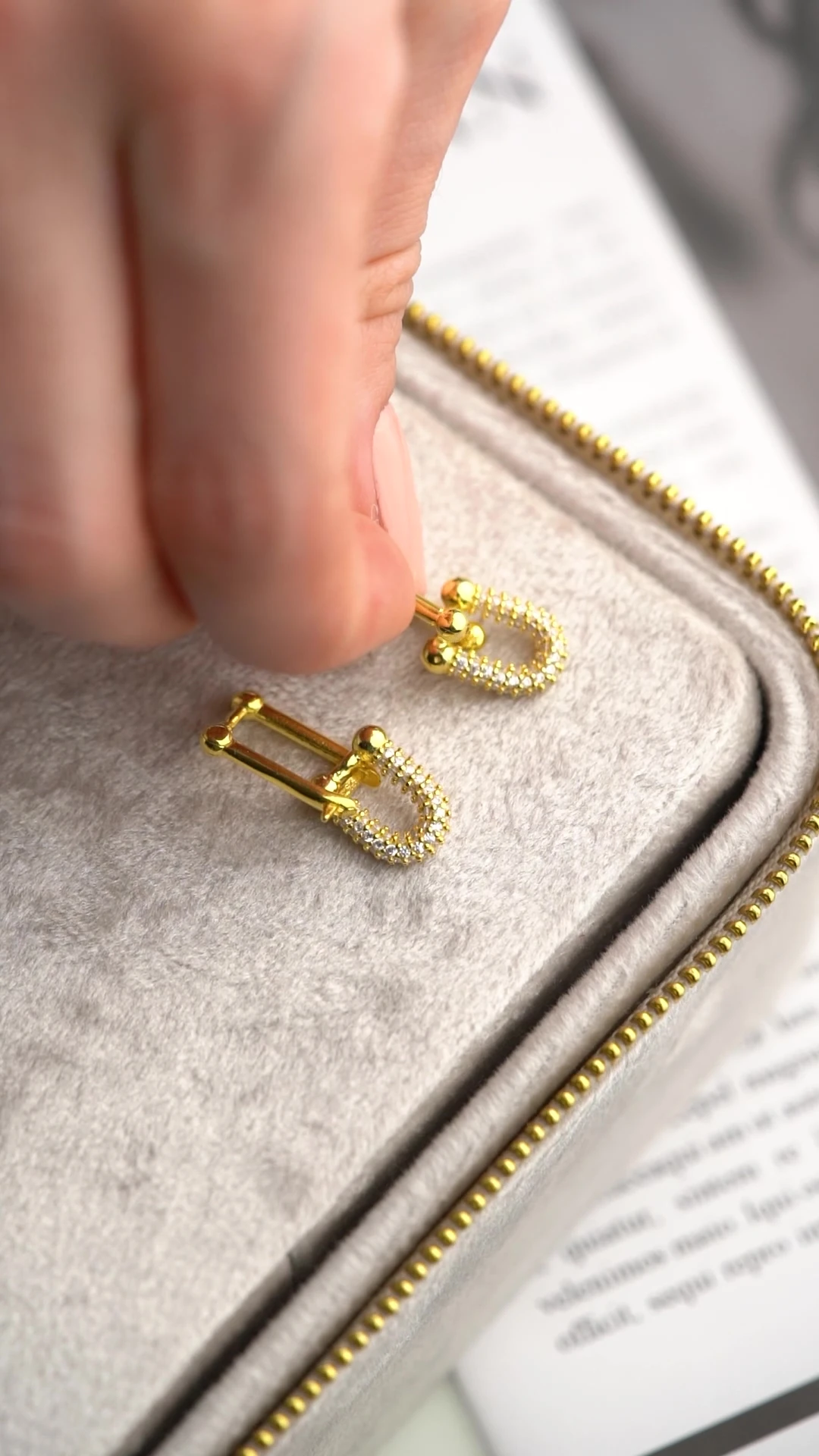 Gümüş Gold Zirkon Taşlı Trend Küpe