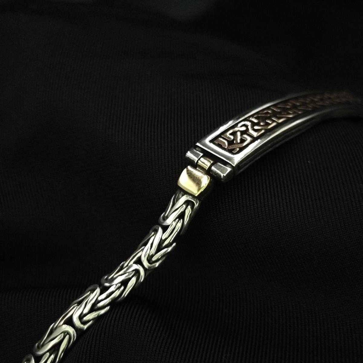 İrlanda Desen Gümüş Kral Bileklik