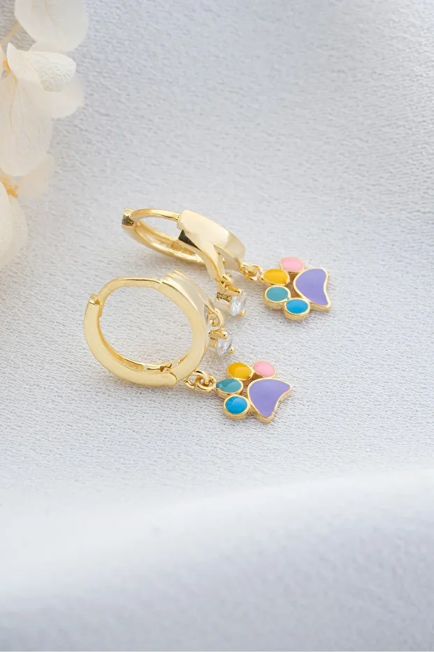 Gümüş Taşlı Pati Küpe