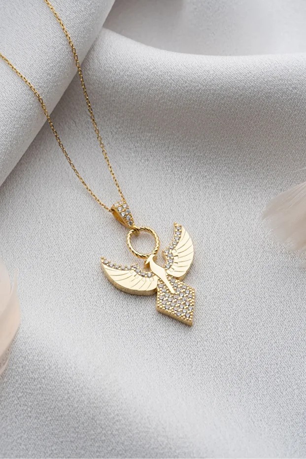 Gümüş Gold Zümrüdüanka Kolye