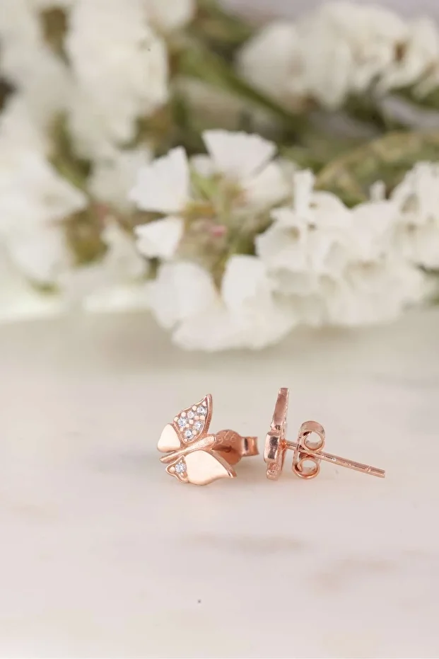 Gümüş Minik Kelebek Küpe