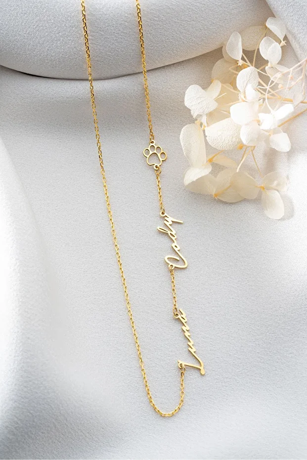 Gümüş Gold İsimli Pati Kolye