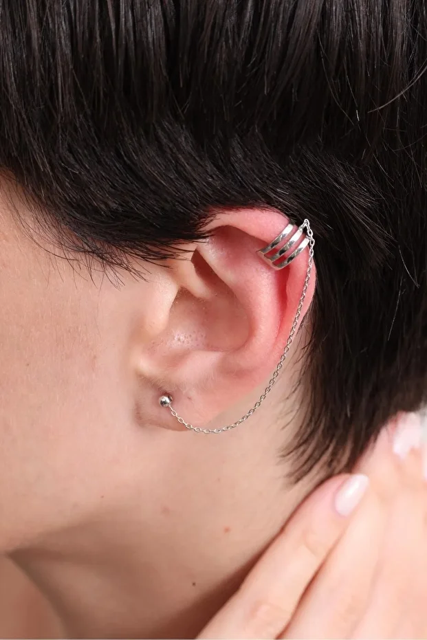 Gümüş Kıkırdak Küpe