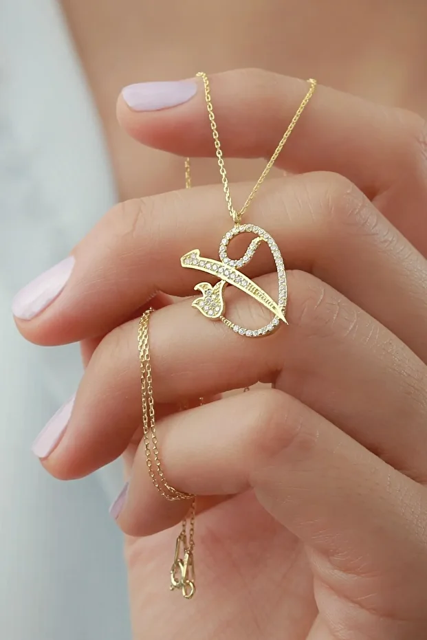 Gümüş Elif Vav Kolye