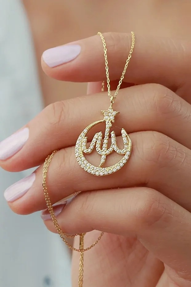 Gümüş Allah Lafzı Kolye