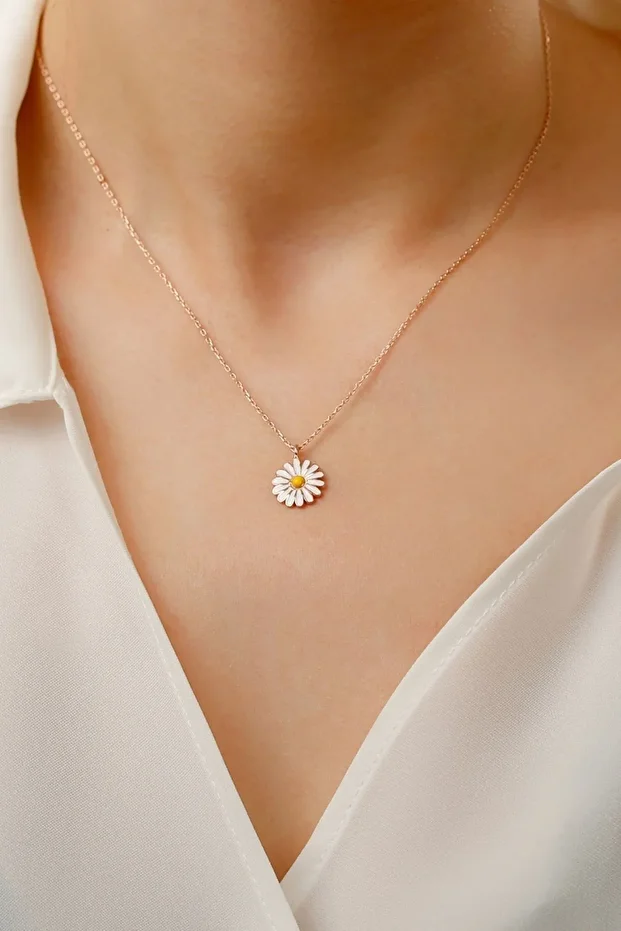 Papatya Gümüş Kolye