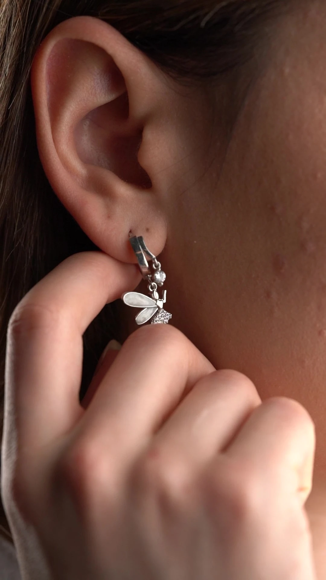 Gümüş Işıklı Kutuda Peri Küpe