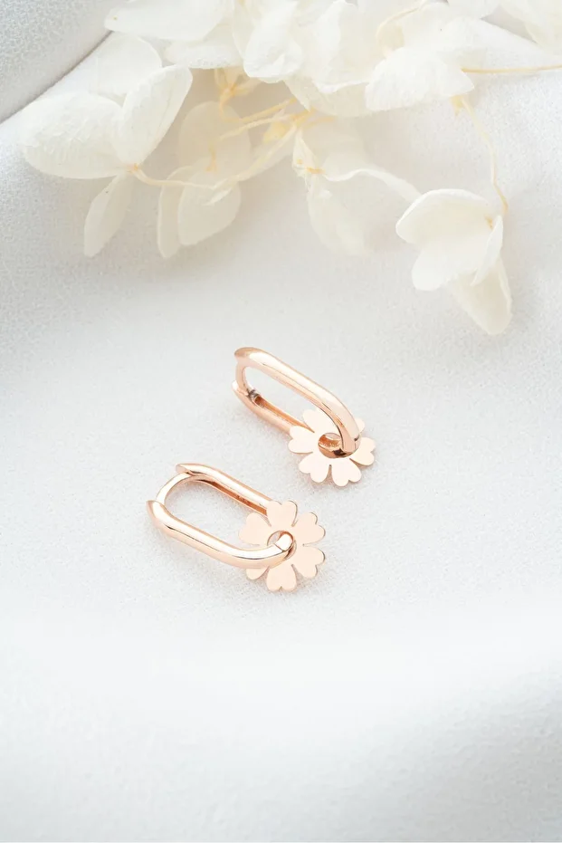 Gümüş Rose Göçmen Küpesi