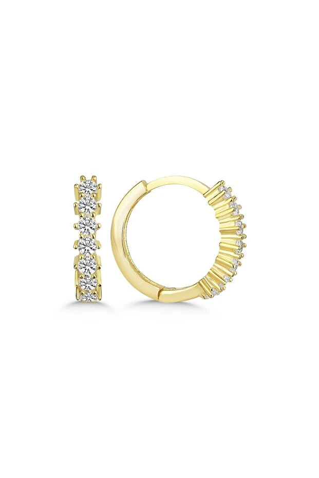 Gümüş Pırlanta Model Halka Küpe