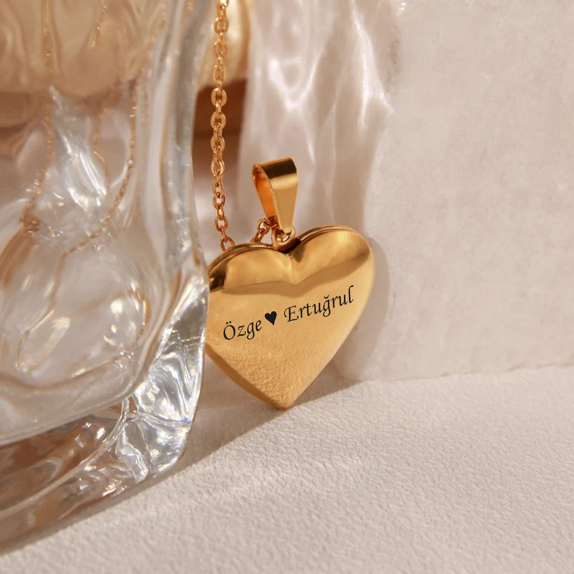 Resimli Kalp Anı Kolyesi