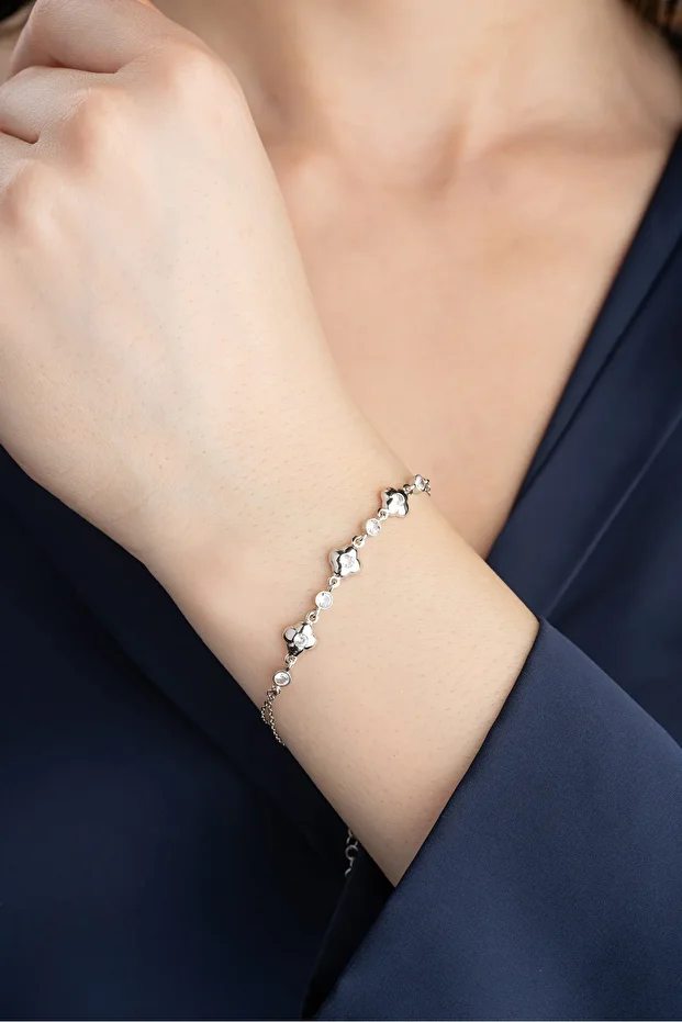 Gümüş Çiçek Bileklik