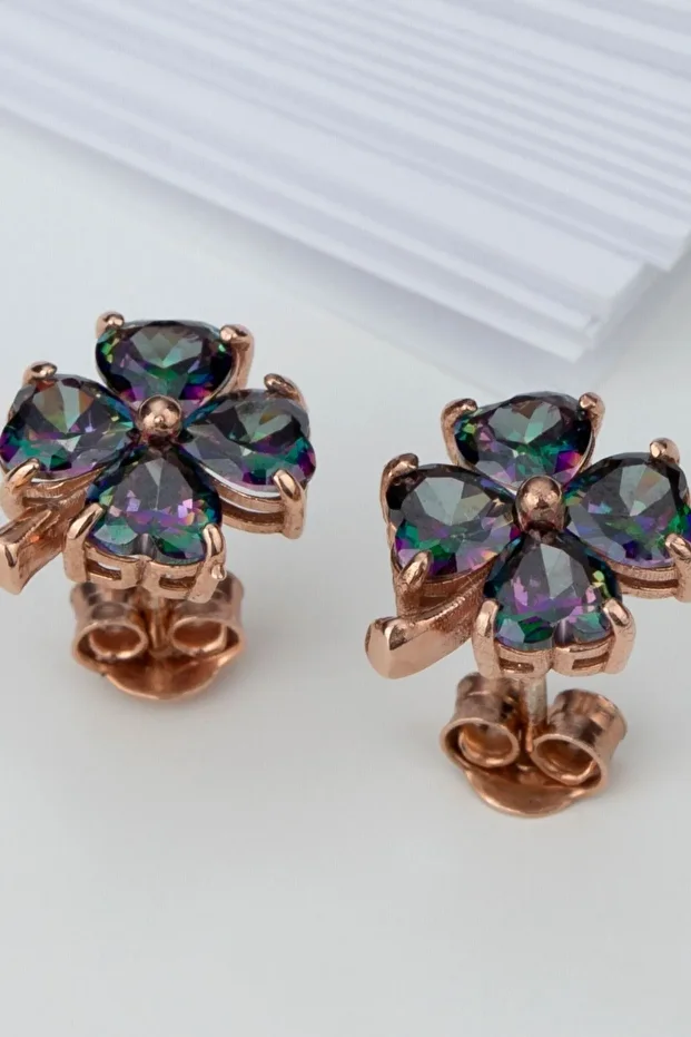 Gümüş Yonca Küpe