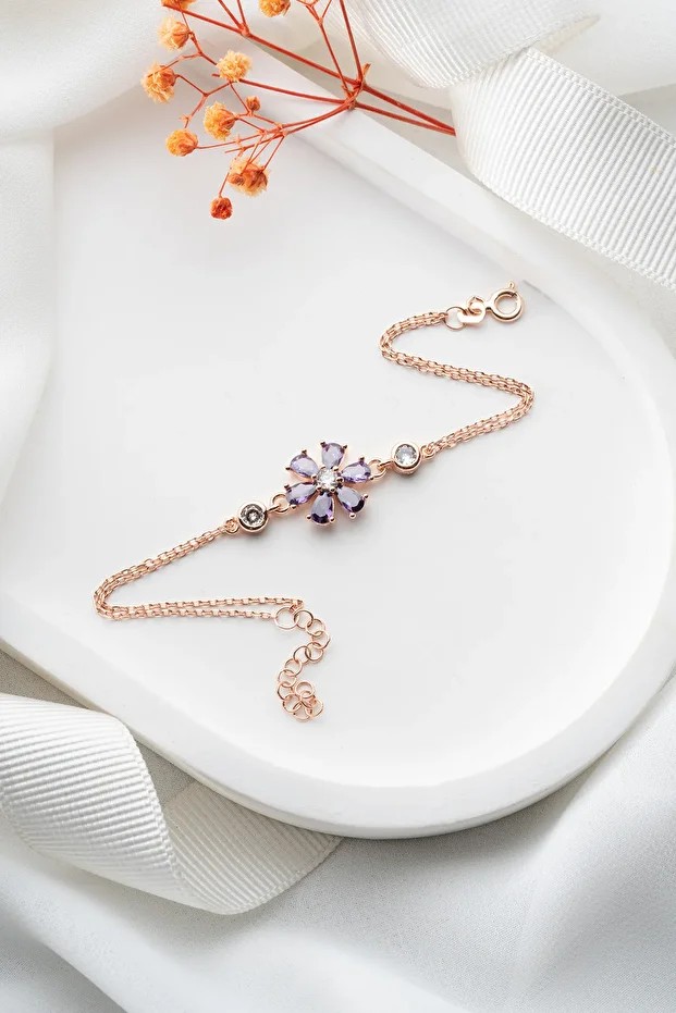 Gümüş Lotus Bileklik