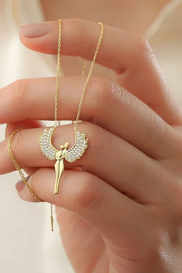 Gümüş Sarılan Çift Kolye