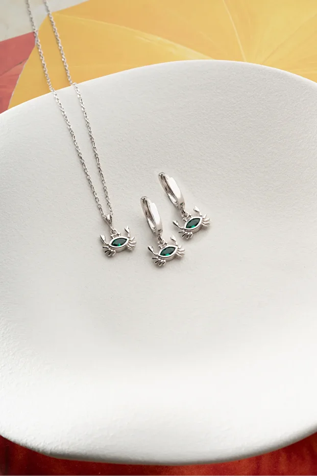 Gümüş Yengeç Takı Seti