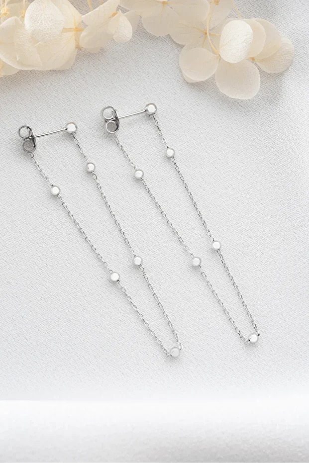 Gümüş Zincirli Toplu Küpe