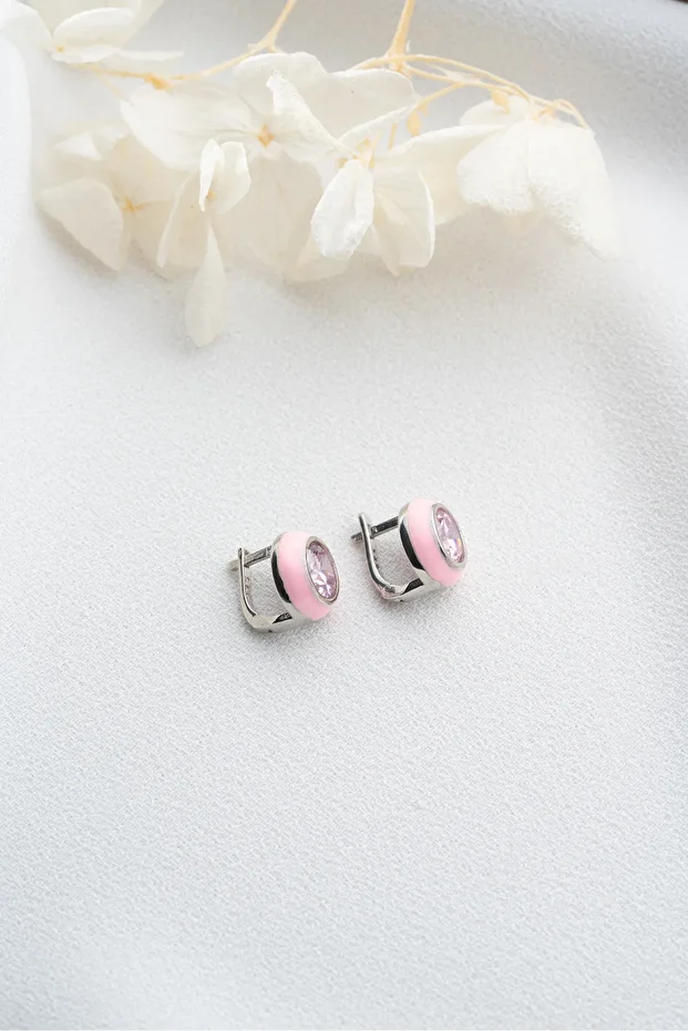 Gümüş Minik Taşlı Küpe