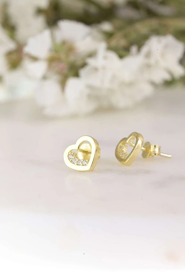 Gümüş Minik Kalp Küpe