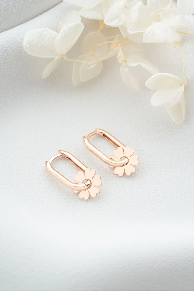 Gümüş Rose Göçmen Küpesi