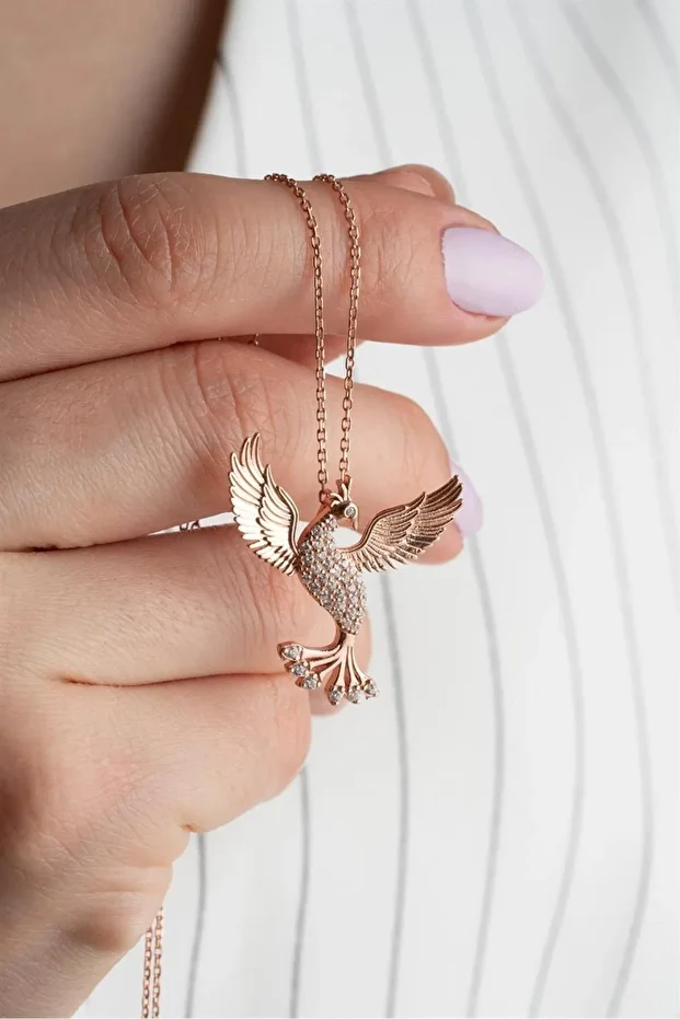 Anka Kuşu Gümüş Kolye