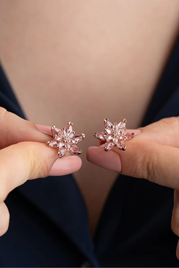 Gümüş Lotus Küpe