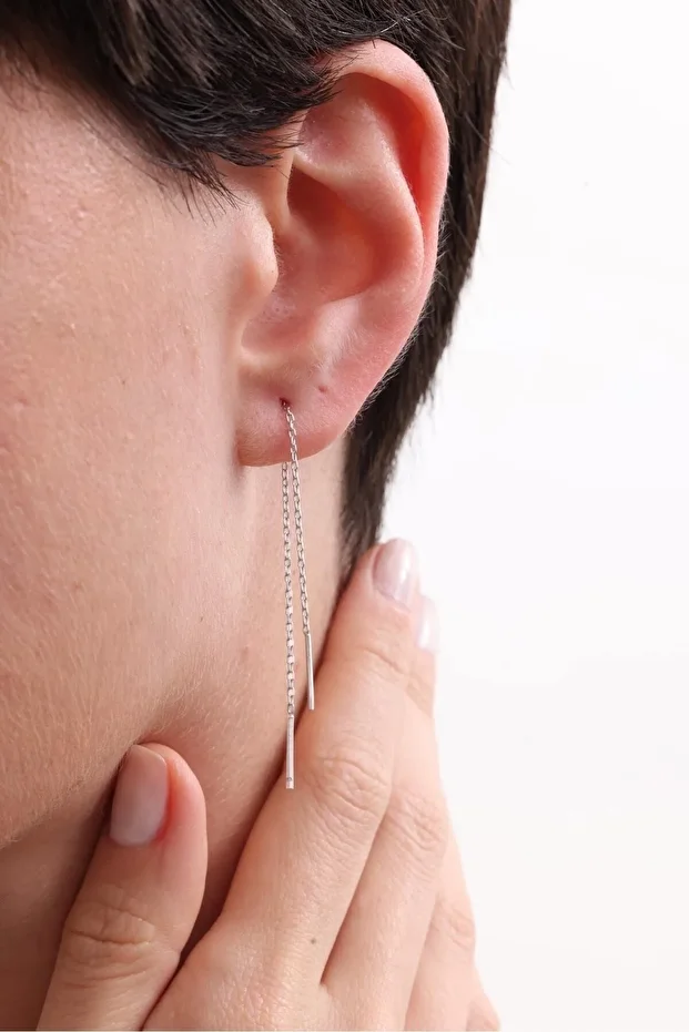 Gümüş Sallantılı Küpe