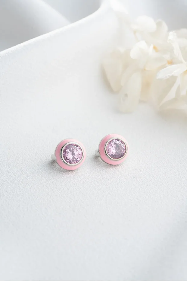 Gümüş Minik Taşlı Küpe