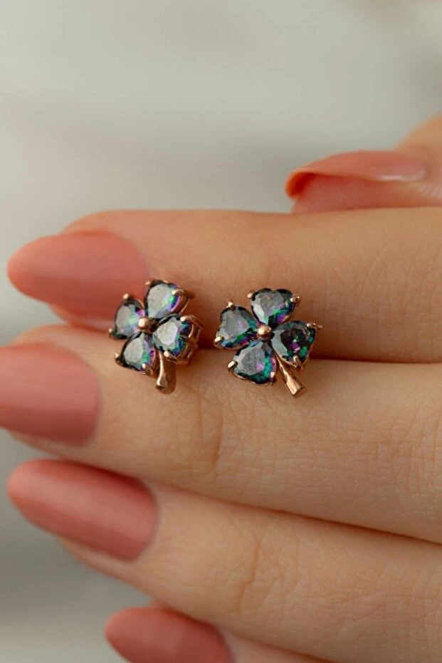 Gümüş Yonca Küpe