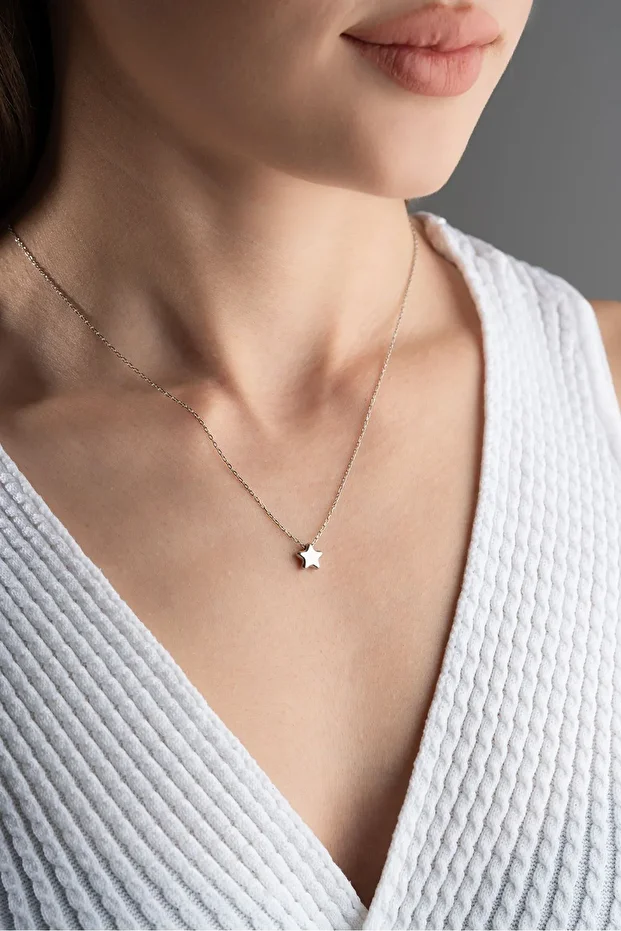 Gümüş Minik Yıldız Kolye