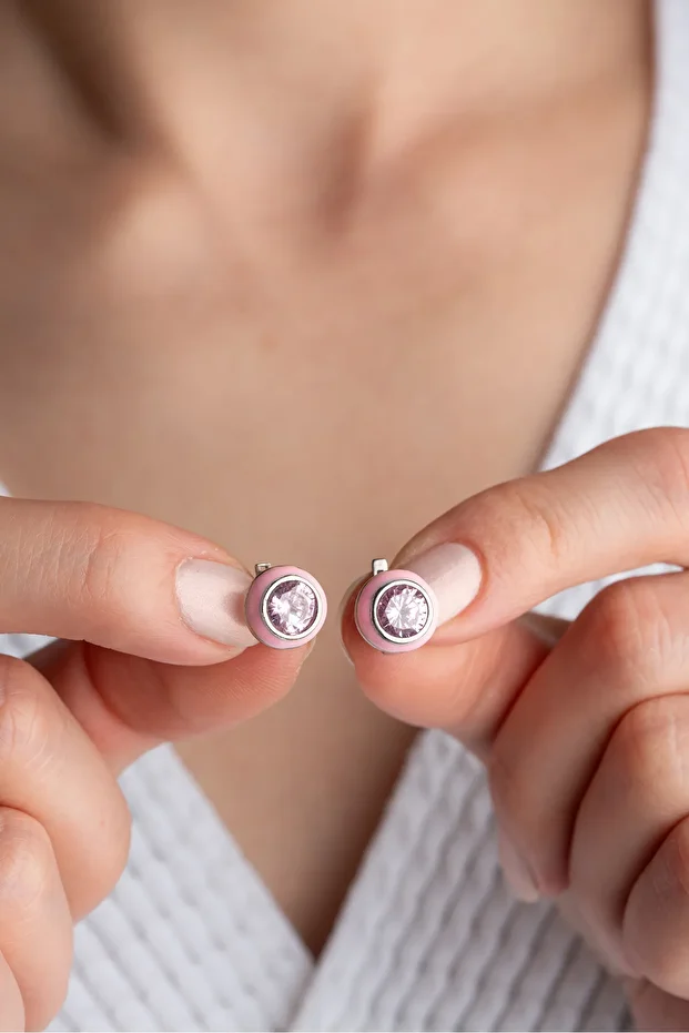 Gümüş Minik Taşlı Küpe