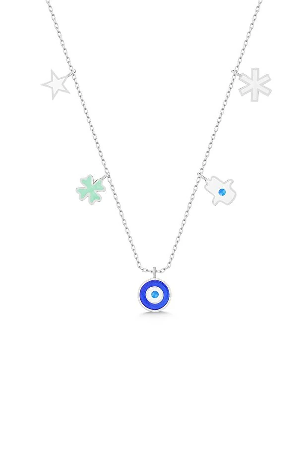 Gümüş Mineli Şans Kolye