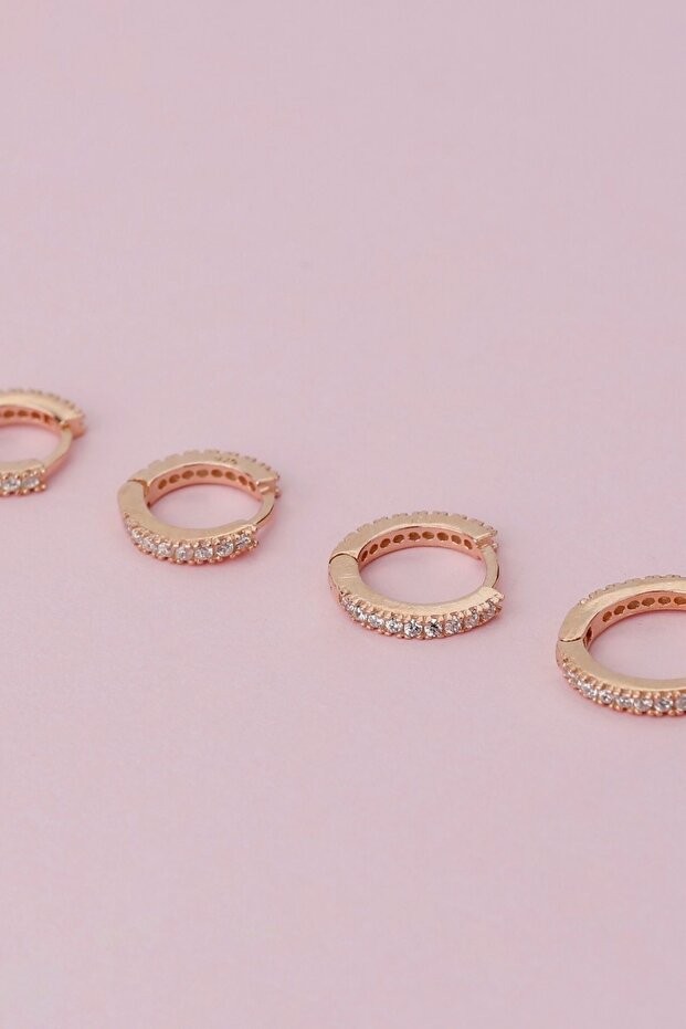 Gümüş Rose 4'lü Set Küpe