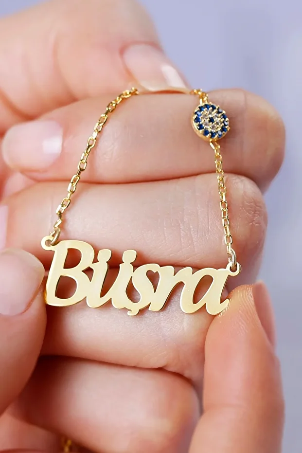 Gümüş Nazarlı Isimli Kolye