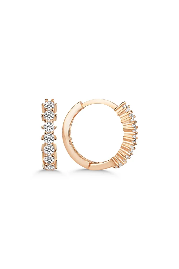 Gümüş Pırlanta Model Halka Küpe