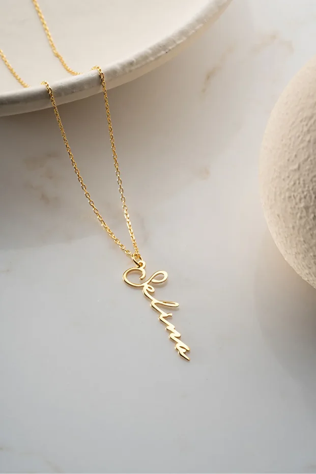 Gümüş Kişiye Özel İsimli Kolye