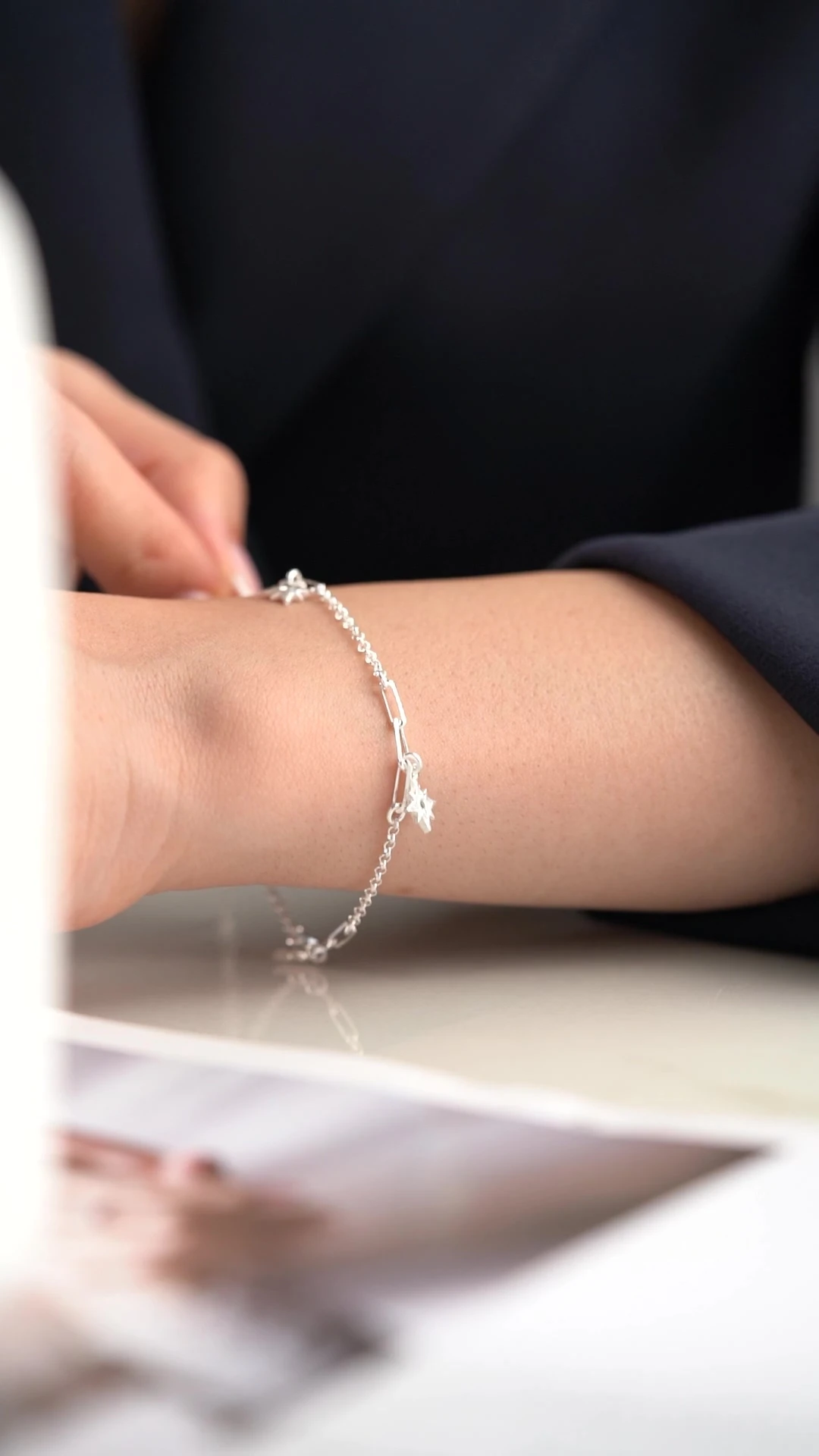 Gümüş Kutup Yıldızlı Bileklik