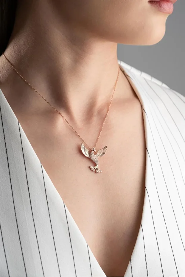 Anka Kuşu Gümüş Kolye