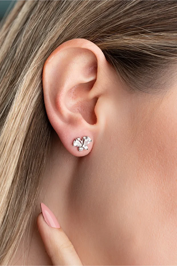 Gümüş Kelebek Küpe