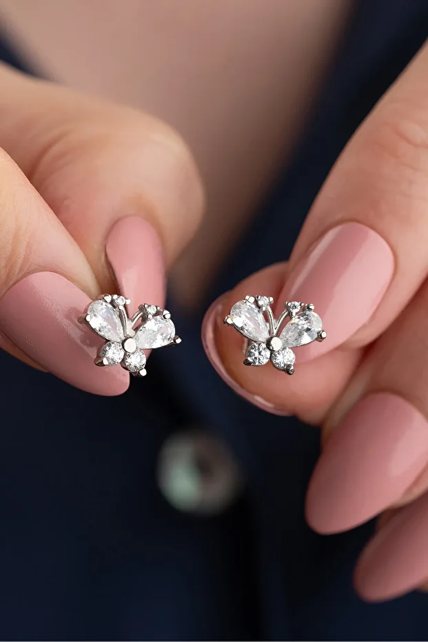 Gümüş Kelebek Küpe