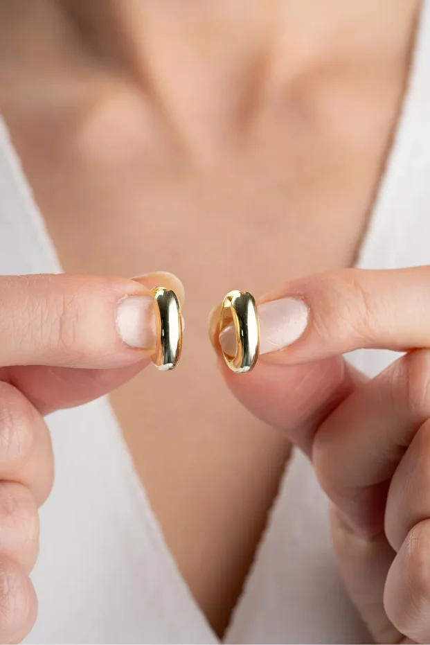 Gümüş Minik Halka Küpe